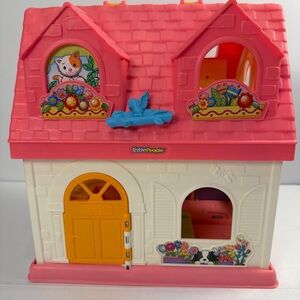Fisher Price Little People Surprise & Sounds Home Pink Doll House Foldable Works